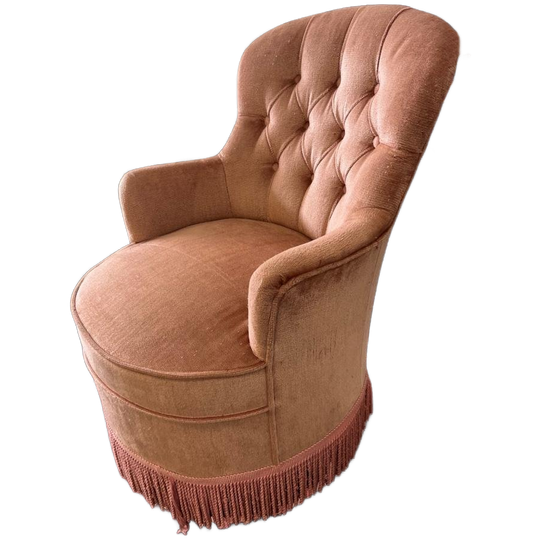 Vintage Oudroze Éénzit / Clubzetel Met Franjes 1