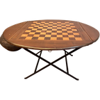 Lage Dambord Tafel Speeltafel Salontafel Vintage Frans thumbnail 1