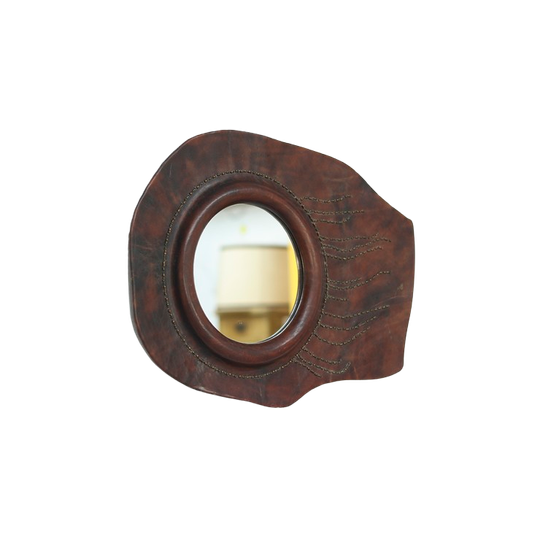 Bijzonder Design / Sculpturaal Ontworpen Leren Spiegel 1