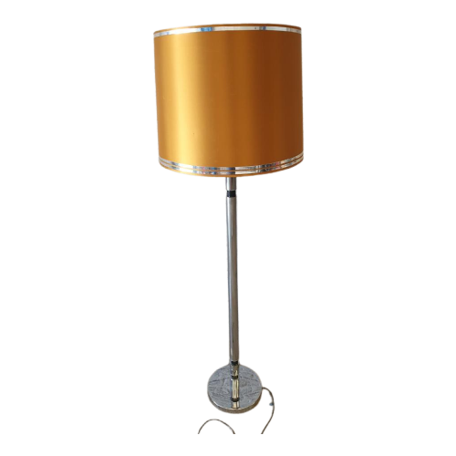 Space Age Xl Vloerlamp Chroom - Goud/Okergeel - Uniek