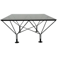 Vintage Salontafel Paolo Piva Stijl Met Rookglas 80's Design
