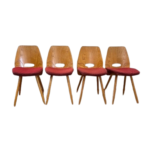 Set Van 4 Vintage Lollipop Stoelen Van Tatra Nabytok - M0607