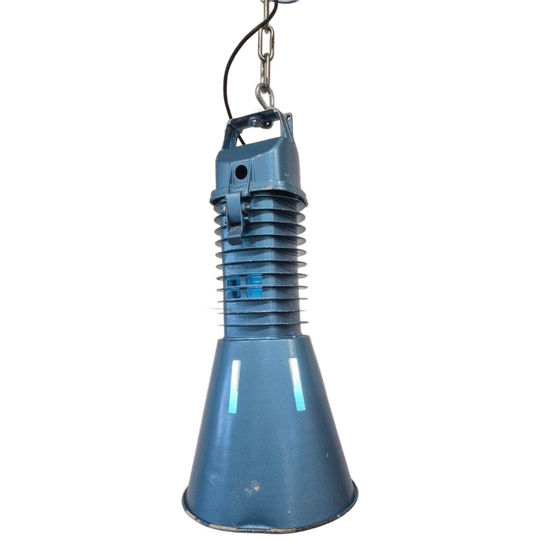 Industriele Philips Hanglamp Blauw Jaren 40 1