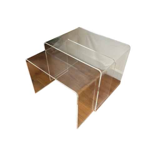 Vintage Design Nesting Tables Plexiglas Set/2