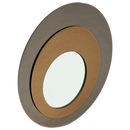 Wand Spiegel Rond Van Metalvetro Galvorame Met Bruin Tinten 1