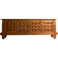 Franse Brutalist Rustieke Folk Art Dressoir Uit 1940