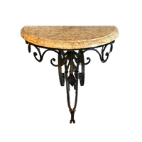 Side Table Wandtafel Muurtafel Smeedijzer Marmer Frans