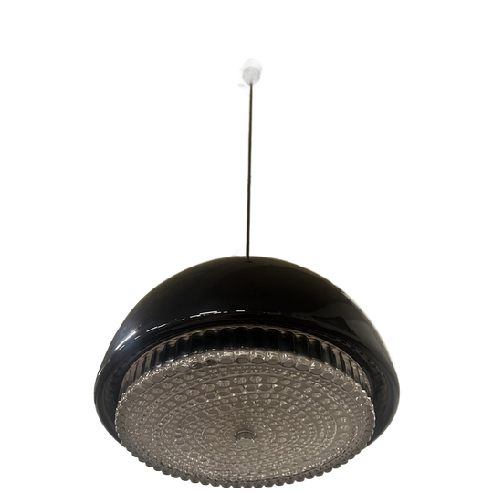 Vintage Peill & Putzler Glazen Lichtdoorlatende Pendant Lamp Space Age 1