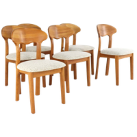 Set 6 Stoelen Eetkamerstoelen Juul Kristensen Deens Vintage Gestoffeerd