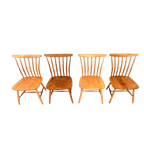 4 X Retro Vintage Stoel Akerblom Spijlenstoel Jaren 50 Zweden thumbnail 1