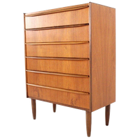 Deense Hoge Ladekast 'Knaplund' Vintage