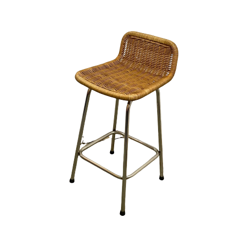 On Hold - Dirk Van Sliedrecht - Rohe Noordwolde - Bar Stool With Wicker / Rattan Seat