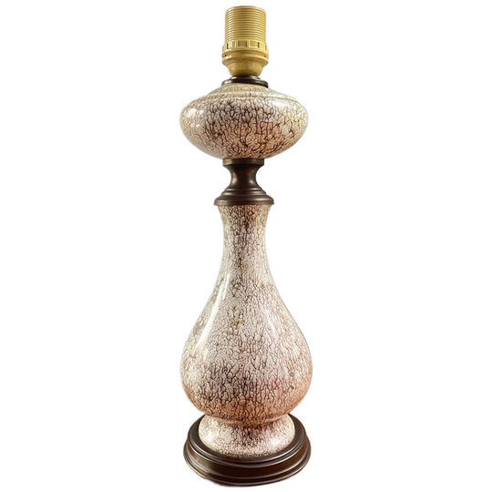 Vintage Tafellamp Lampenvoet Marble Effect Op Koper 1