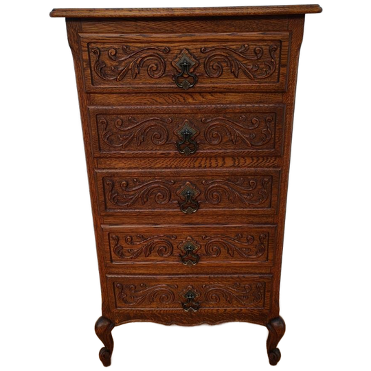 Vintage Houten Ladekastje Queen Ann Ladekast Nachtkastje 804 1