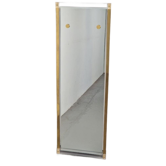 Vintage Messing Plexiglas Pas / Hal Spiegel ‘70 Goud Italie 1