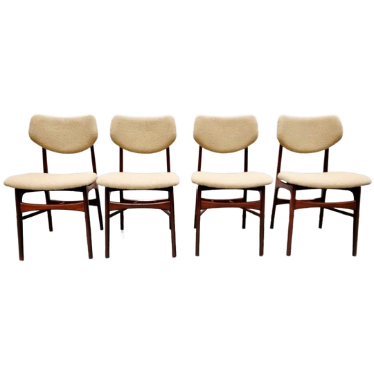 Set Louis Van Teeffelen Hamar Wébé Vintage Stoelen Bekleed 1