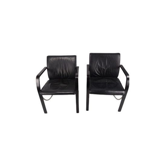 4 Casala Eetkamerstoelen Chroom Met Zwart Leer. 1