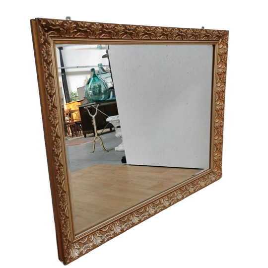 Vintage Goudkleurige Regency Schouwspiegel Spiegel Facet Geslepen 02 1