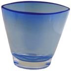 Blue Glass Vase, Krosno Poland, 1980S thumbnail 1
