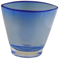 Blue Glass Vase, Krosno Poland, 1980S