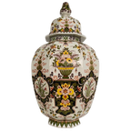Makkum Tichelaar Lidded Pot, Hand-painted Porcelain – Dutch thumbnail 1