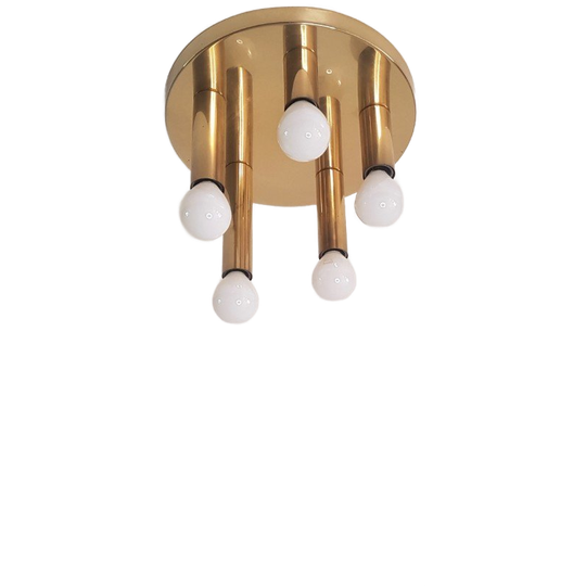 Vintage Mid Century Messing Plafondlamp Van Sölken Leuchte 1