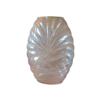 Vintage Vaas Met Peach Iriserend Glas