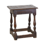 Zeer Mooie En Originele 16E Eeuwse Engelse Eikenhouten Joint Stool/Kruk Met Een Prachtig Patina thumbnail 1