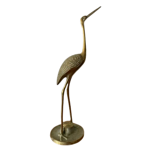 Bronzen Kraanvogel. Vintage Art Deco Ooievaar / Kraanvogel. Franse Art Deco Brons.