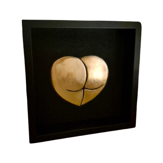 Love Ass 23ct Goud Verguld Kunstwerk In Lijst 1