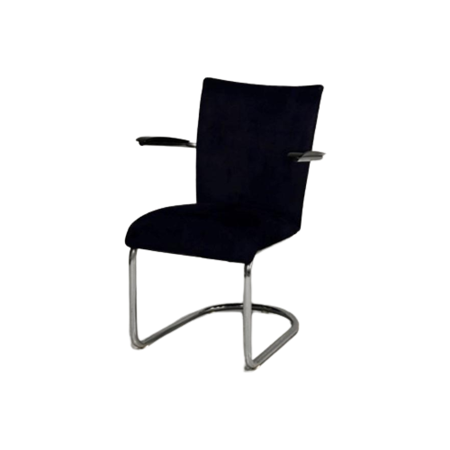 Gebroeders De Wit 1018 Fauteuil Vintage Armstoel Donkerblauw