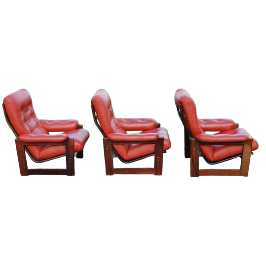 Coja Fauteuils Lederen Bekleding Palissander Frame 1