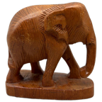 Houtsnijwerk Teak Olifant Op Sokkel thumbnail 1