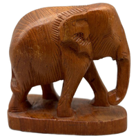 Houtsnijwerk Teak Olifant Op Sokkel