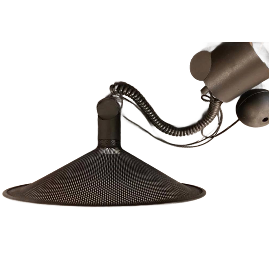 Vintage Postmodern Geperforeerde Metalen Hanglamp, Zwaart 1