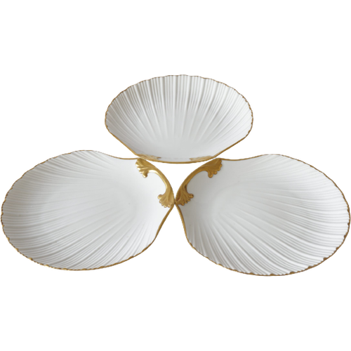 Gold Plated Shell Plates Made In Limoges France Price/Set