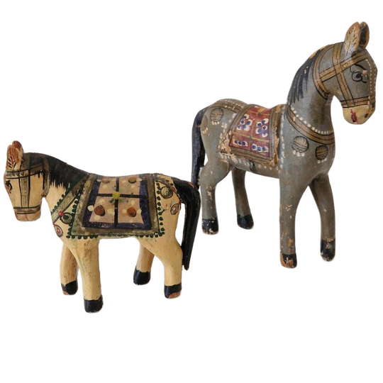 Indiaas Ghodi Huwelijks Paard Beeldjes Houten Paardjes Beeld 1