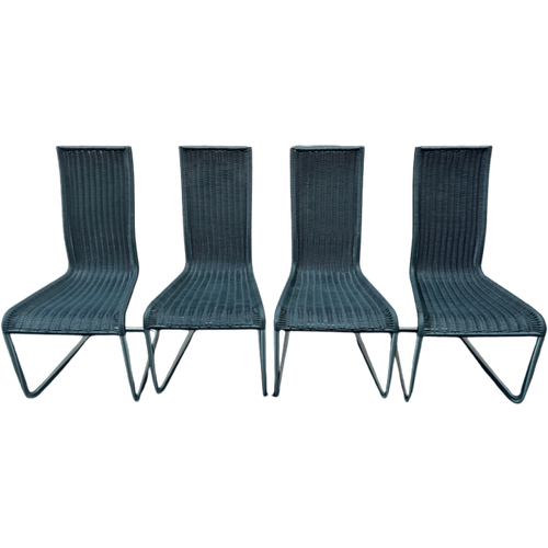 Set Of 4 Black Tecta B25 Cantiliver Chairs - 1970S