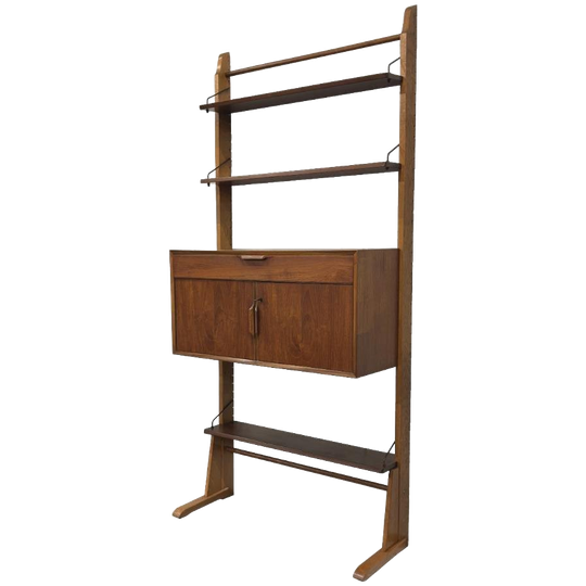 Vintage Wandmeubel Wandkast Teak Tijsseling Vrijstaand 60's 1