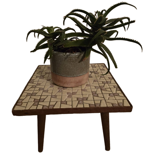 Prachtige Jaren 60 Retro Mozaiek Bijzettafel Plantentafel 1