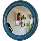 Carrara & Matta Spiegel. Vintage Xl Ronde Spiegel Blauw. thumbnail 1