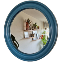 Carrara & Matta Spiegel. Vintage Xl Ronde Spiegel Blauw.