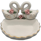 Vintage Kitsch Zeepbakje Zwanen thumbnail 1