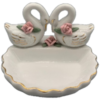 Vintage Kitsch Zeepbakje Zwanen