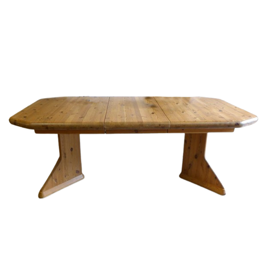 Prachtige Deense Uitschuifbare Brutalistische Eettafel 1