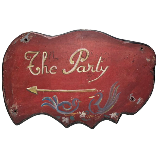 Vintage Beschilderd Bord The Party, Jaren 80 1