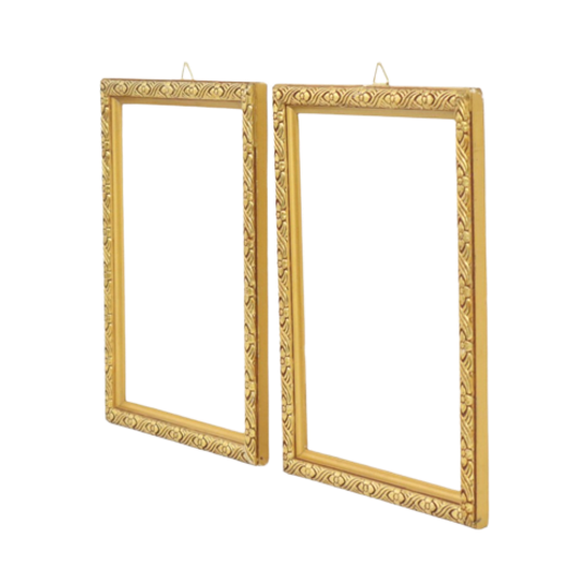 Set Van 2 Kleine Gouden Barok Lijsten Hout Klassiek Schilderij 21x27cm 1