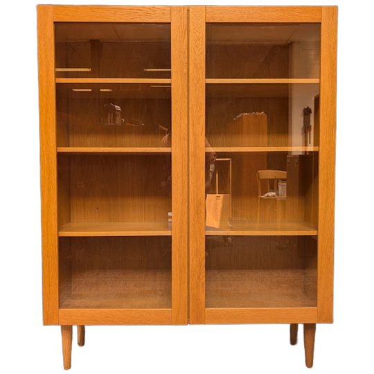 Vintage Eiken Vitrinekast, Deens Design 1