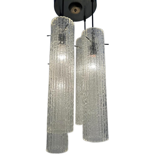 Vintage Italiaans Design Glazen Hanglamp Kroonluchter 1