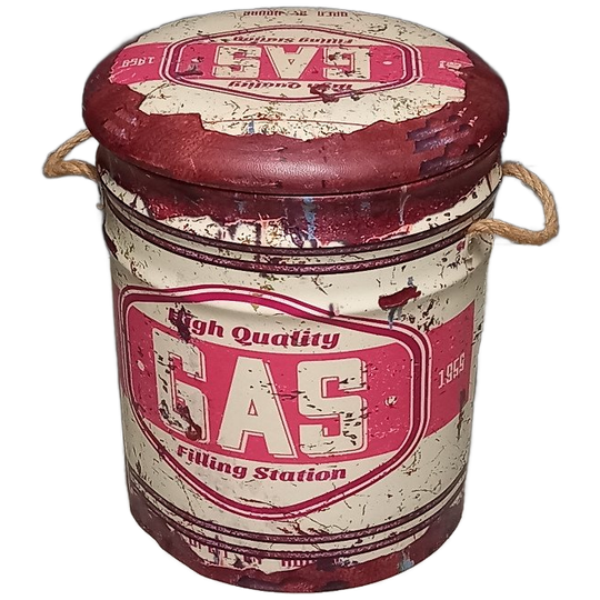 Vintage Olieton-poef 1